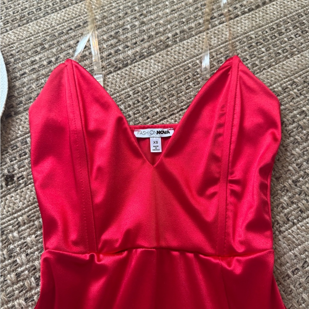 🥀 Fashion Nova deep V, Bodycon dress, XS - Picture 6 of 8